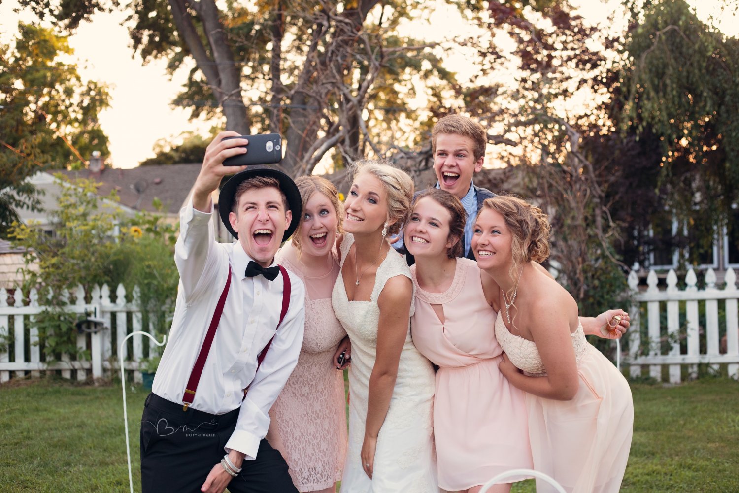 Wedding Selfie Weddings amazing wedding photo, backyard wedding, best macomb county photographer, bridal party, dream wedding, michigan wedding, michigan wedding photographer, michigan wedding photography, photography by brittni marie, real wedding, summer wedding, sunset weddin